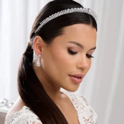 Lace & Favour Dominica Cubic Zirkonia Tropfenohrringe* Silberner Abschlussball-schmuck | Abschlussball-ohrringe