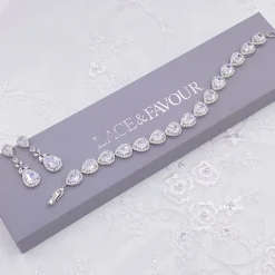 Lace & Favour Dominica Cubic Zirkonia Tropfenohrringe* Silberner Abschlussball-schmuck | Abschlussball-ohrringe