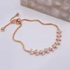 Lace & Favour Dotty Rose Gold Crystal Leaves Verstellbares Armband* Geschenke Für Brautjungfern | Kristall-hochzeitsschmuck