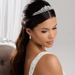 Lace & Favour Downton Floral Cubic Zirkonia Kristall Hochzeit Tiara* Abschlussball-haarbänder & Tiaras | Haarschmuck Aus Kristall