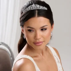 Lace & Favour Downton Floral Cubic Zirkonia Kristall Hochzeit Tiara* Abschlussball-haarbänder & Tiaras | Haarschmuck Aus Kristall