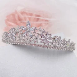 Lace & Favour Downton Floral Cubic Zirkonia Kristall Hochzeit Tiara* Abschlussball-haarbänder & Tiaras | Haarschmuck Aus Kristall