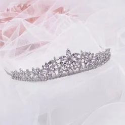 Lace & Favour Downton Floral Cubic Zirkonia Kristall Hochzeit Tiara* Abschlussball-haarbänder & Tiaras | Haarschmuck Aus Kristall