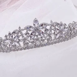 Lace & Favour Downton Floral Cubic Zirkonia Kristall Hochzeit Tiara* Abschlussball-haarbänder & Tiaras | Haarschmuck Aus Kristall