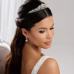 Lace & Favour Downton Gold Floral Cubic Zirkonia Kristall Hochzeit Tiara* Abschlussball-haarbänder & Tiaras | Haarschmuck Aus Kristall