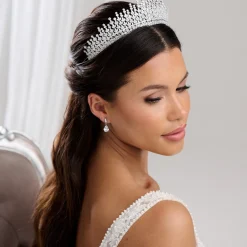 Lace & Favour Dubai Statement Cubic Zirkonia Brautkrone* Haarschmuck Aus Kristall | Silberne Haar-accessoires