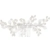 Lace & Favour Edelweiss Elfenbein Porzellan Blumen und Perle Hochzeit Haarkamm* Perlen-haarschmuck | Silberne Haar-accessoires