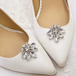 Lace & Favour Edle Silber-Kristall-Schuhclips* Geschenke Für Die Braut | Schuhclips
