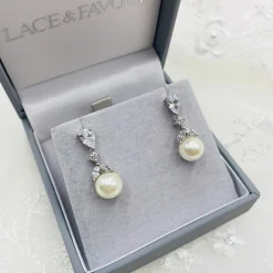 Lace & Favour Elegance Kristall und Perle Hochzeit Ohrringe* Geschenke Für Brautjungfern | Geschenke Für Die Braut