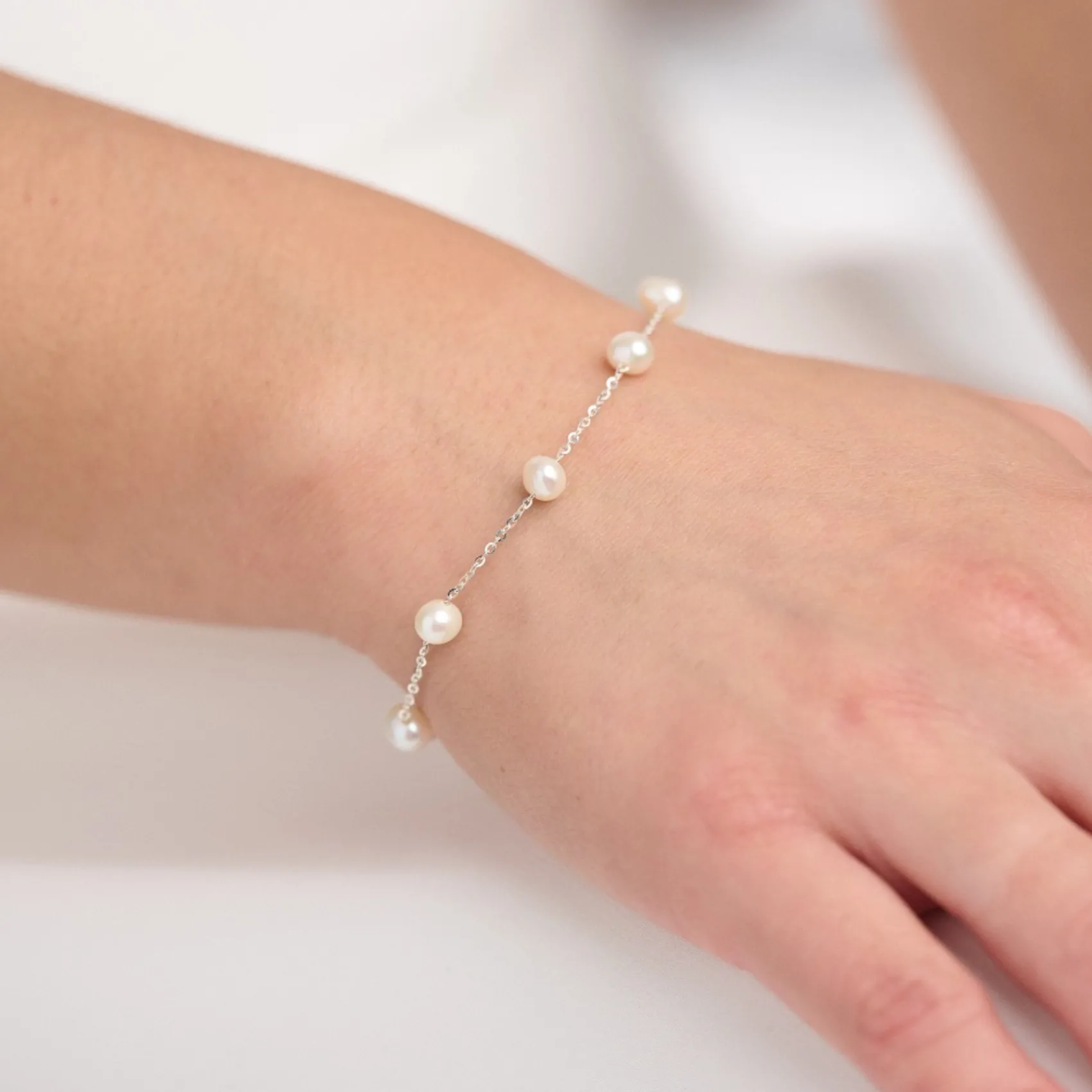 Lace & Favour Elenoa Zierliches Perlenkettenarmband* Geschenke Für Brautjungfern | Perlen-hochzeitsschmuck