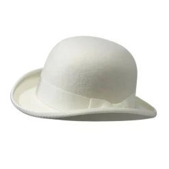 Poirier Elfenbeinfarbener Coco-Braut-Bowler-Hut mit Schleifen-Detail* Brauthüte