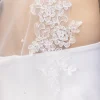 Perfect Bridal Elfenbeinfarbener einstufiger Perlenschleier in Walzerlänge mit floraler Spitzenkante* Einstufige Schleier | Schleier In Walzerlänge