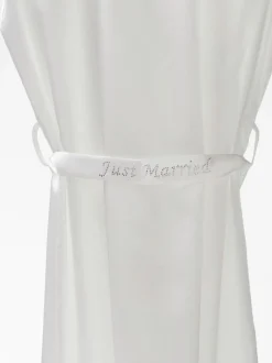 Poirier Elfenbeinfarbener Satin-Diamant-Brautmantel 'Bride' und 'Just Married' Brautmantel* Flitterwochengeschenke | Geschenke Für Die Braut
