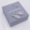 Lace & Favour Eliza Silber funkelnde Cubic Zirkonia Tropfen-Ohrringe* Silberner Abschlussball-schmuck | Abschlussball-ohrringe