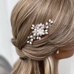Lace & Favour Ellie Perlencluster Hochzeits-Haarnadel (Silber)* Perlen-haarschmuck | Silberne Haar-accessoires
