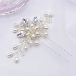 Lace & Favour Ellie Perlencluster Hochzeits-Haarnadel (Silber)* Perlen-haarschmuck | Silberne Haar-accessoires