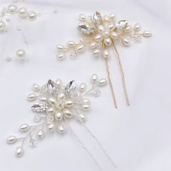 Lace & Favour Ellie Perlencluster Hochzeits-Haarnadel (Silber)* Perlen-haarschmuck | Silberne Haar-accessoires