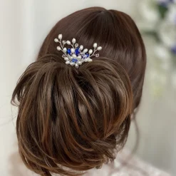 Lace & Favour Ellie Perlencluster-Haarnadel zur Hochzeit (Saphir)* Etwas Blaue Geschenke | Perlen-haarschmuck