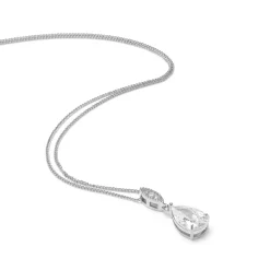 Lace & Favour Ellie Silber Teardrop Kristall-Anhänger* Silberner Abschlussball-schmuck | Abschlussball-halsketten