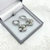 Beads & Beyond Emille Vintage Kristall Tropfen Huggie Hoop Ohrringe* Vintage Hochzeitsschmuck | Kristall-hochzeitsschmuck