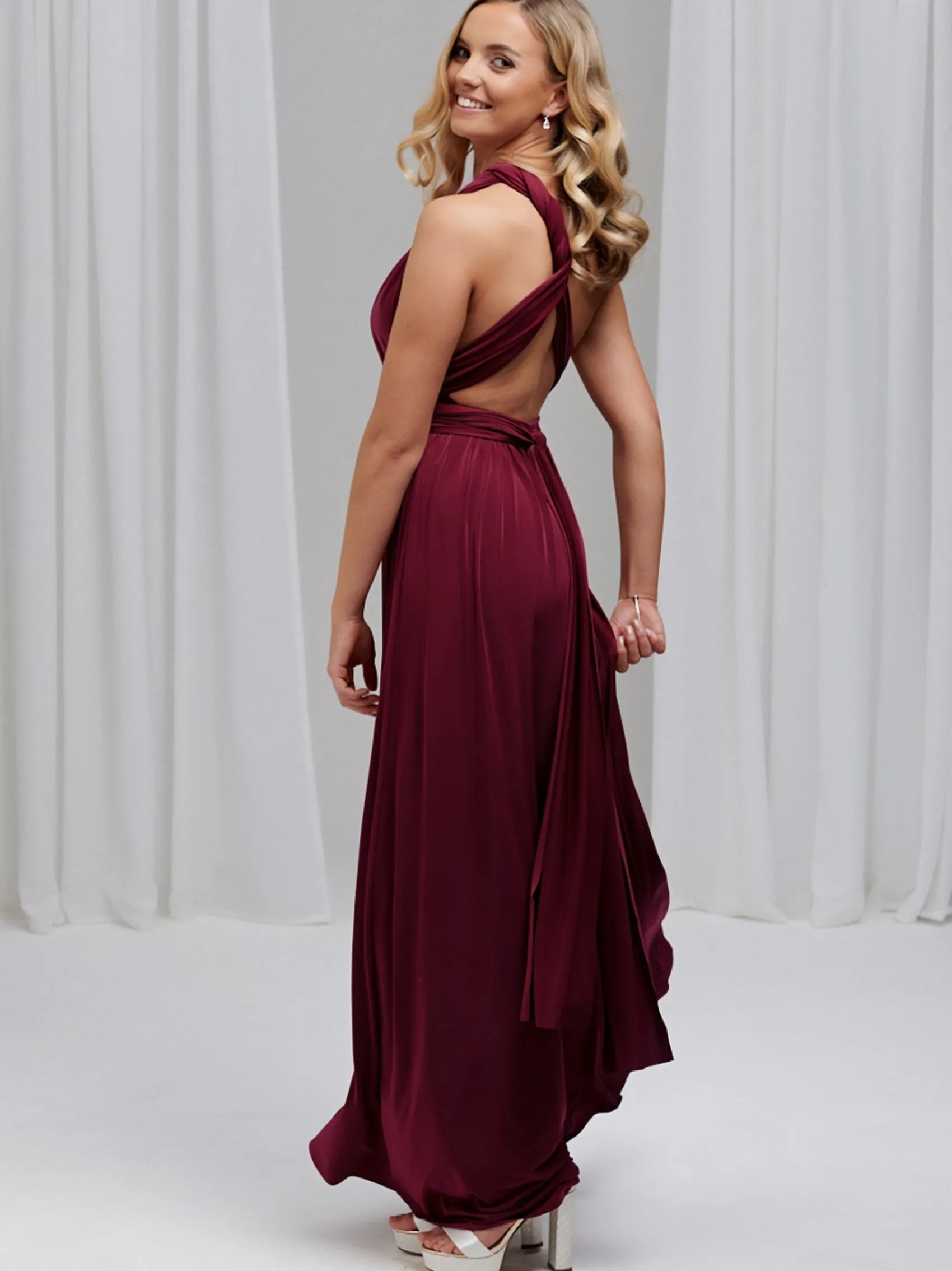 Lace & Favour Emily Rose Burgundy Mehrweg-Brautjungfernkleid (Einheitsgröße)* Multiway Brautjungfernkleider