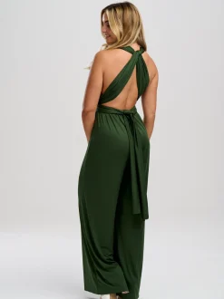 Lace & Favour Emily Rose Olivgrüner Mehrweg-Brautjungfern-Overall* Multiway-jumpsuits