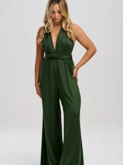 Lace & Favour Emily Rose Olivgrüner Mehrweg-Brautjungfern-Overall* Multiway-jumpsuits
