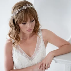 Twilight Designs Estelle Lange Goldene Kristall Hochzeit Haarsträhne* Haarschmuck Aus Kristall | Gold-haar-accessoires