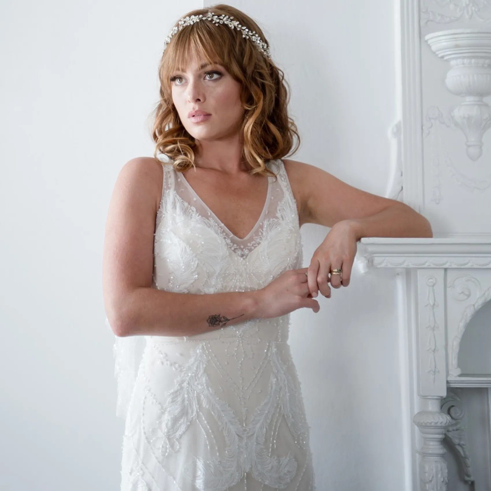 Twilight Designs Estelle Lange Goldene Kristall Hochzeit Haarsträhne* Haarschmuck Aus Kristall | Gold-haar-accessoires