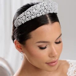 Lace & Favour Fantasia Statement Regal Kristall Prinzessin Tiara* Haarschmuck Aus Kristall | Silberne Haar-accessoires