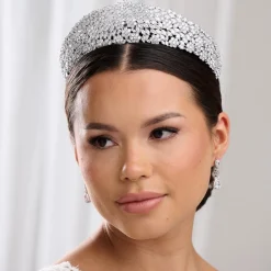 Lace & Favour Fantasia Statement Regal Kristall Prinzessin Tiara* Haarschmuck Aus Kristall | Silberne Haar-accessoires