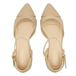 Paradox London Frankie Champagner Glitter Breite Passform Niedrigen Blockabsatz Gericht Schuhe* Glitzernde Ballschuhe | Goldene Ballschuhe