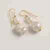 Freya Rose Barocke Perlentropfen-Ohrringe aus Mittelgold* Gold-hochzeitsschmuck | Hochzeitsgast-schmuck