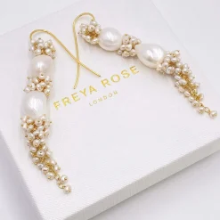 Freya Rose Barocke Perlen-Statement-Ohrringe aus Gold* Gold-hochzeitsschmuck | Hochzeitsgast-schmuck