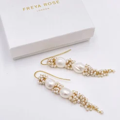 Freya Rose Barocke Perlen-Statement-Ohrringe aus Gold* Gold-hochzeitsschmuck | Hochzeitsgast-schmuck