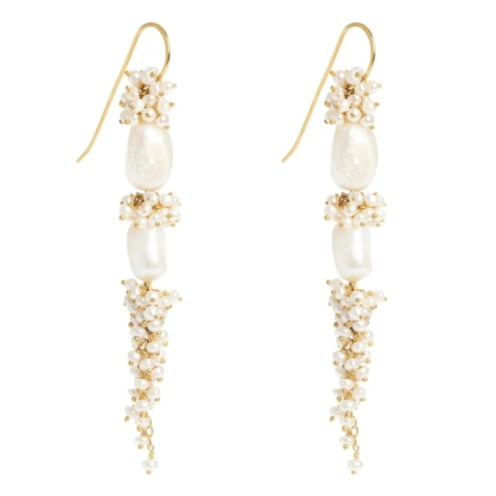 Freya Rose Barocke Perlen-Statement-Ohrringe aus Gold* Gold-hochzeitsschmuck | Hochzeitsgast-schmuck