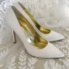 Freya Rose Charlie Elfenbein Satin Schuhe mit spitzer Zehe* Hochzeitsschuhe | Hochhackige Schuhe