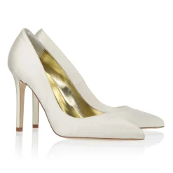 Freya Rose Charlie Elfenbein Satin Schuhe mit spitzer Zehe* Hochzeitsschuhe | Hochhackige Schuhe