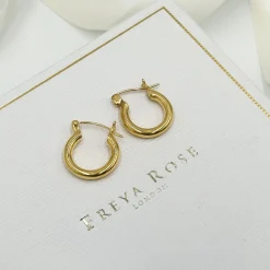 Freya Rose Goldene Mini-Reifen-Ohrringe* Gold-hochzeitsschmuck | Hochzeitsgast-schmuck