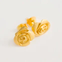 Freya Rose Gold-Rosen-Ohrstecker* Gold-hochzeitsschmuck | Hochzeitsgast-schmuck