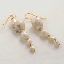 Freya Rose Große Barock Perlen Statement Gold Tropfen Ohrringe* Gold-hochzeitsschmuck | Hochzeitsgast-schmuck