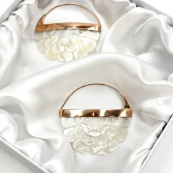 Freya Rose Handgeschnitzte Perlmutt-Rosenkranz-Ohrringe* Roségold Hochzeitsschmuck | Hochzeitsgast-schmuck