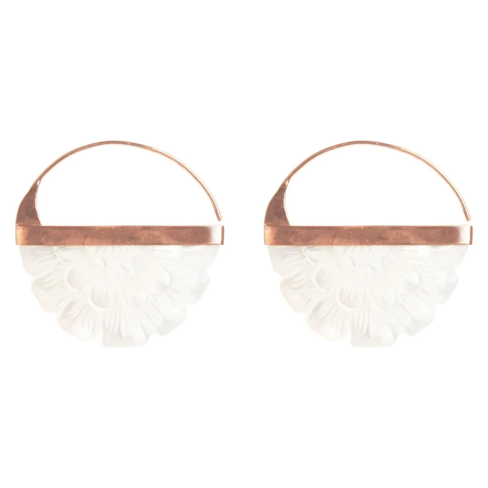 Freya Rose Handgeschnitzte Perlmutt-Rosenkranz-Ohrringe* Roségold Hochzeitsschmuck | Hochzeitsgast-schmuck