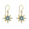 Freya Rose Kreuz-Ohrringe mit blauem Topas* Etwas Blaue Geschenke | Edelstein-schmuck