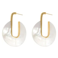 Freya Rose Kriegerin Perlmutt-Reifenohrringe* Perlen-hochzeitsschmuck | Gold-hochzeitsschmuck