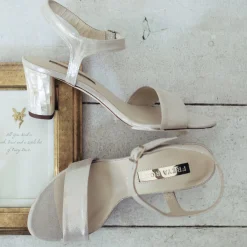 Freya Rose Martina Midi Champagner Wildleder Sandalen mit Blockabsatz* Schuhe Für Hochzeitsgäste | Schuhe Für Die Mutter Der Braut