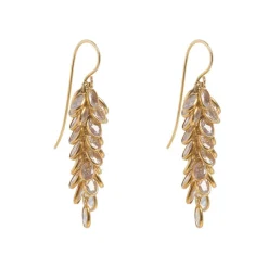 Freya Rose midi-Kristall-Tropfen-Ohrringe aus 22 Karat Gold* Kristall-hochzeitsschmuck | Gold-hochzeitsschmuck