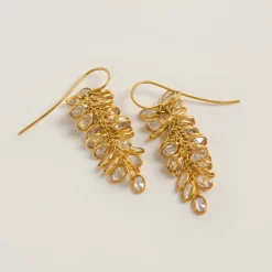 Freya Rose midi-Kristall-Tropfen-Ohrringe aus 22 Karat Gold* Kristall-hochzeitsschmuck | Gold-hochzeitsschmuck