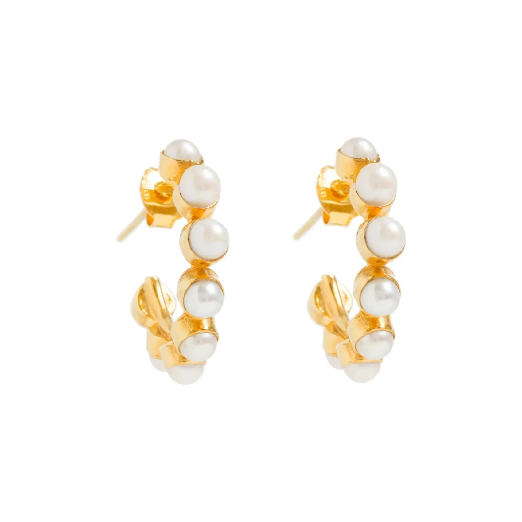 Freya Rose Mini-Bohrer Perle Gold Creolen* Geschenke Für Die Braut | Perlen-hochzeitsschmuck
