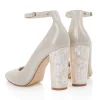 Freya Rose Monica Champagner Wildleder Mutter der Perle Block Heel Courts* Schuhe Für Hochzeitsgäste | Hochzeitsschuhe